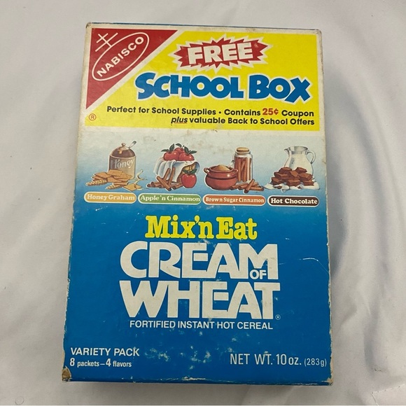 Vintage School Box Pencil Case Mix N Eat Cream Of Wheat 1983 Nabisco Brands - Picture 12 of 13